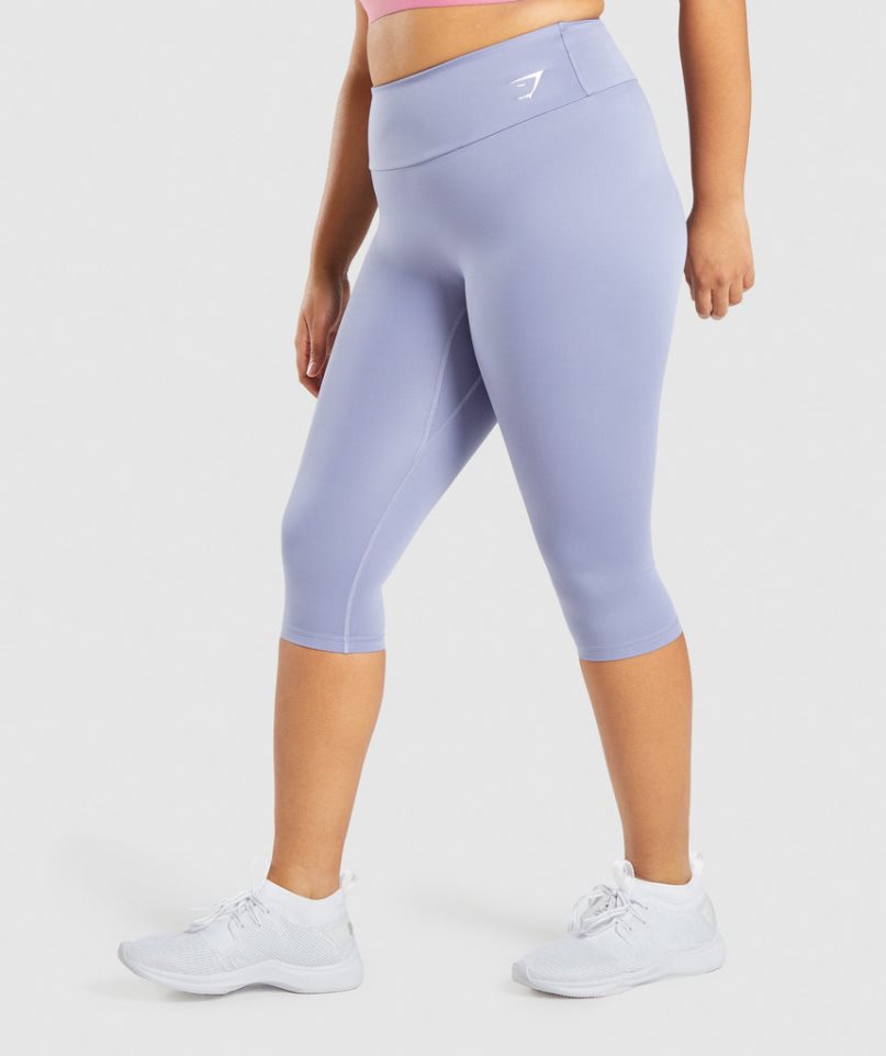 Women's Gymshark Training Cropped Leggings Light Blue | NZ 4DNJBC